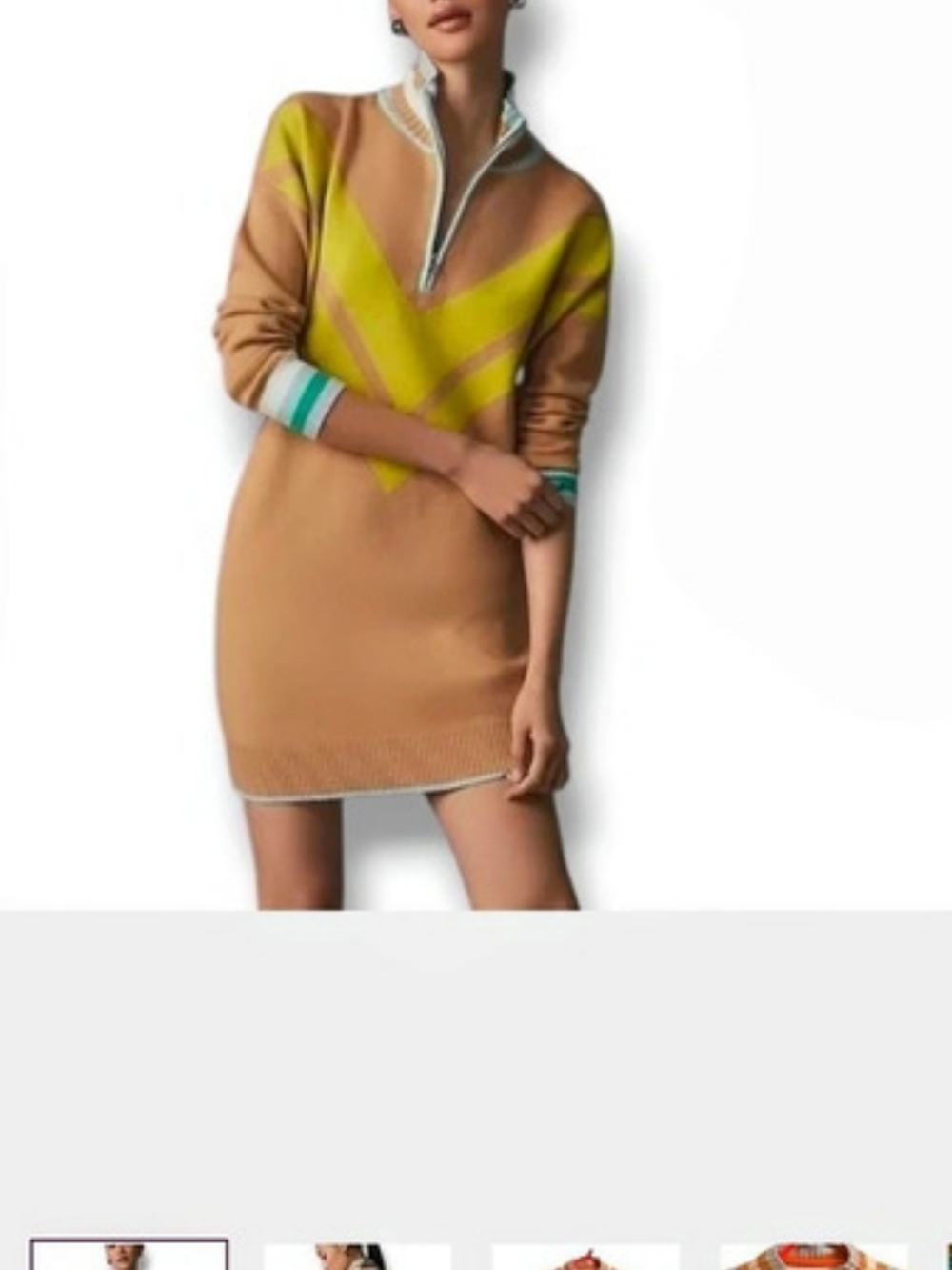 Maeve By Anthropologie. Abstract Zip-Neck Mini Dress